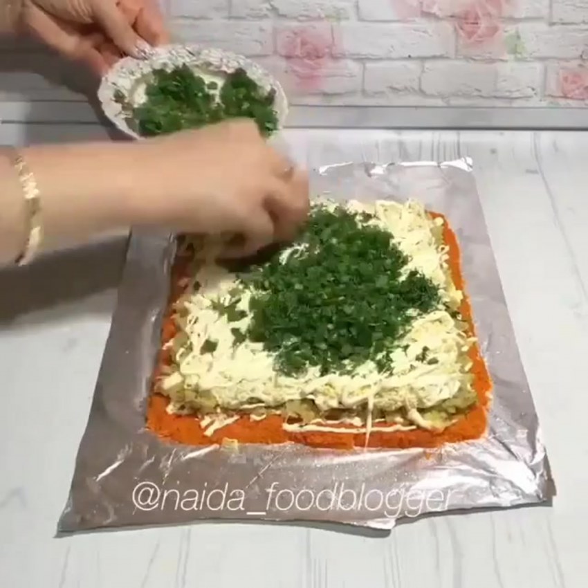 Шуба салат рулетом