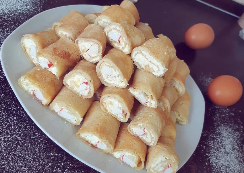 Блинчики с крабовыми палочками