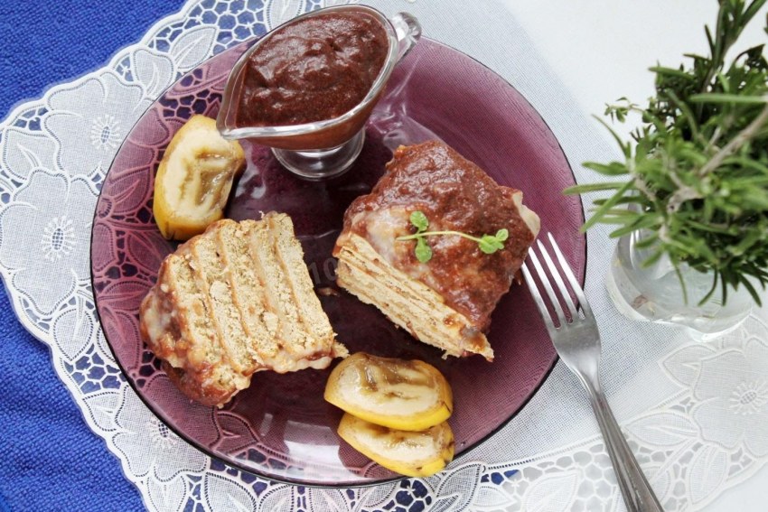 Десерт из печенья и сгущенки