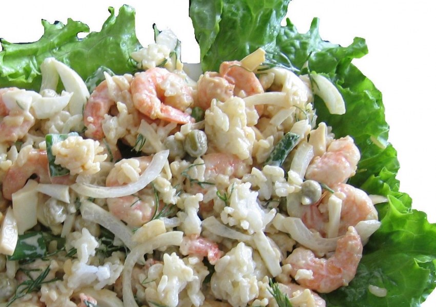 Салат с морепродуктами морской Бриз