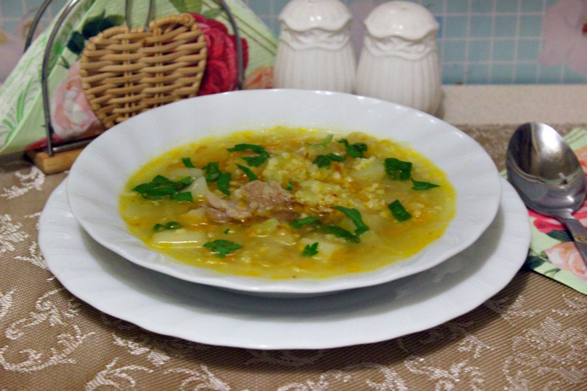 Суп картофельный с крупой пшенной