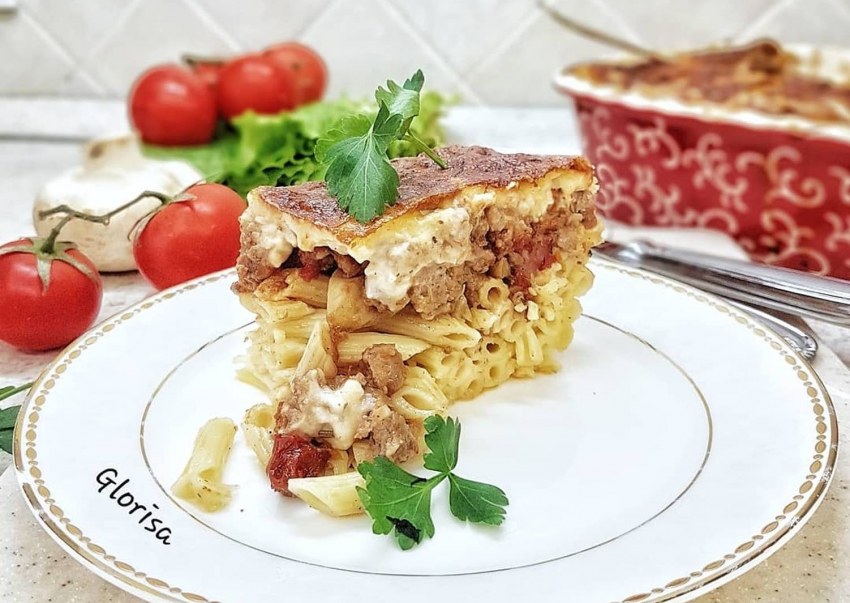 Запеканка с макаронами и фаршем