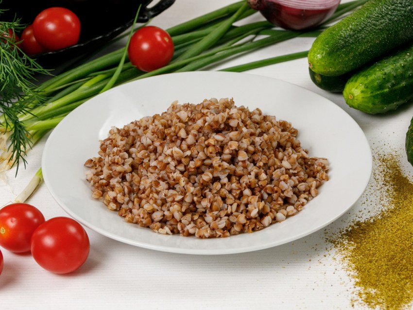 Гречка с белыми грибами