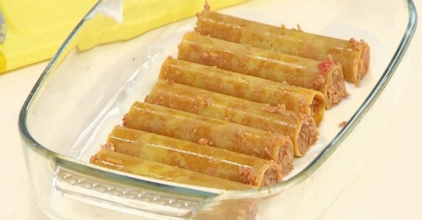 Толстые макароны с фаршем