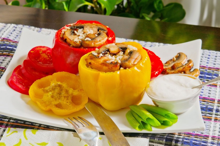 Болгарский перец фаршированный куриной грудкой