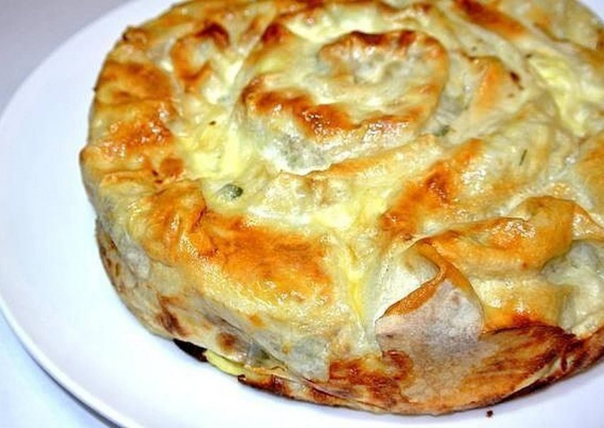 Пирог из лаваша с фаршем