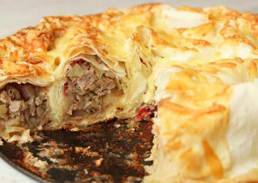 Пирог мясной с лаваша