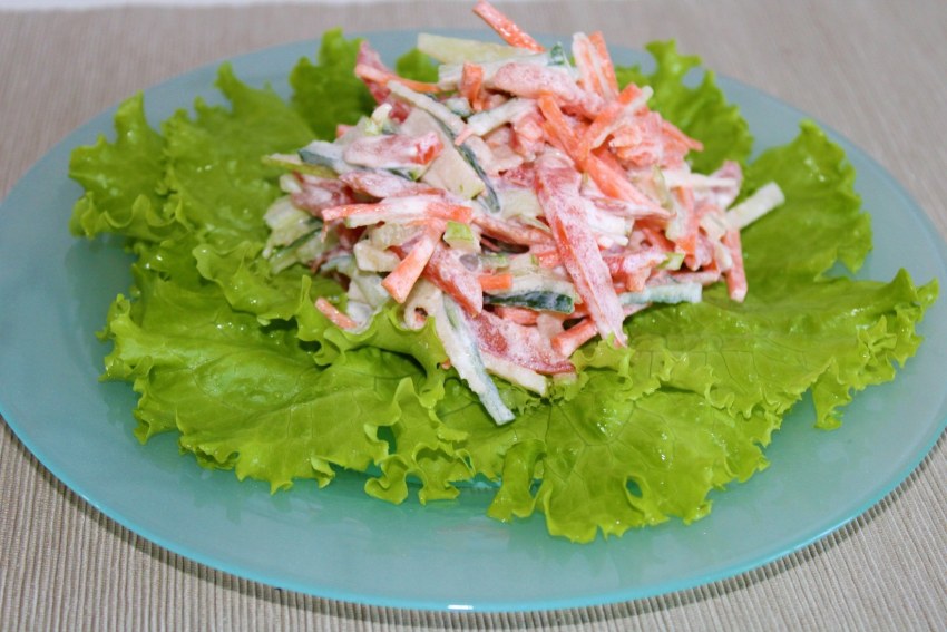 Салат с языком и болгарским перцем
