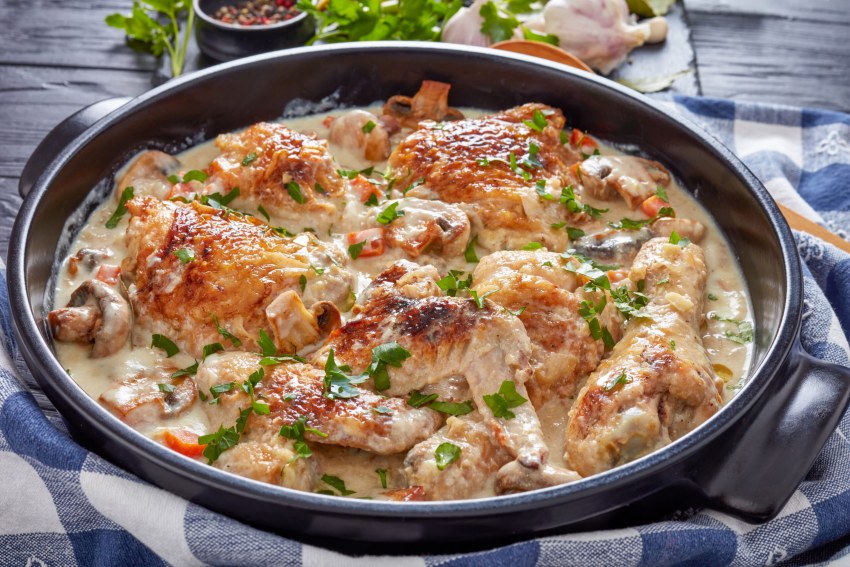 Фрикасе куриное с грибами