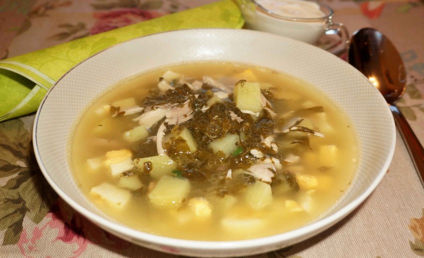 Щавелевый суп с курицей