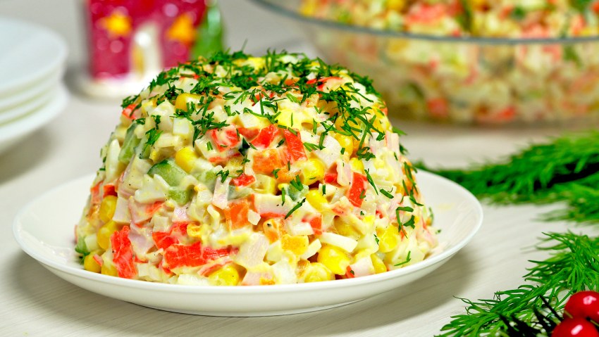 Салат скрабовами полочками
