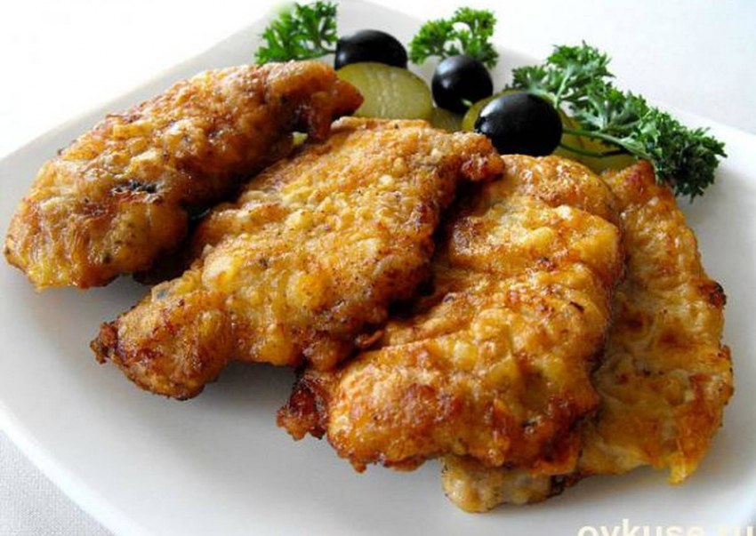 Куриное филе в кляре с сыром