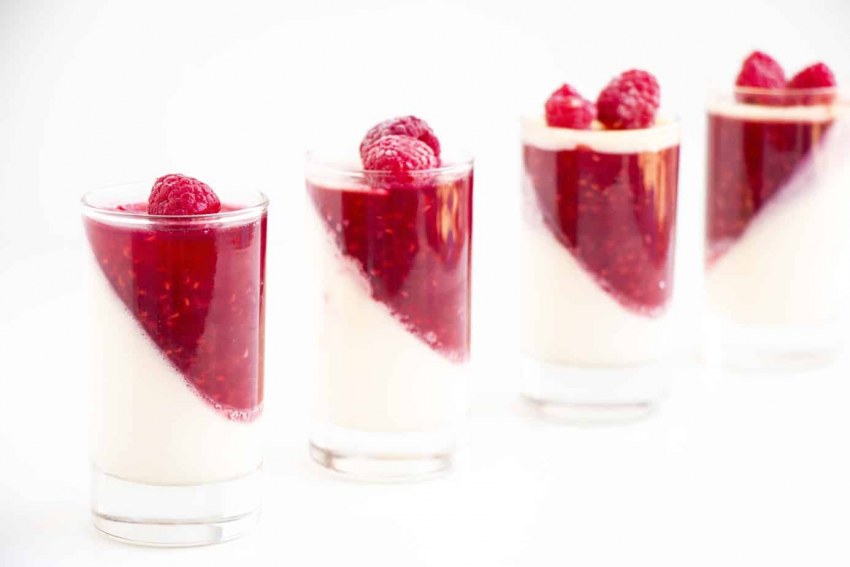 Raspberry panna Cotta