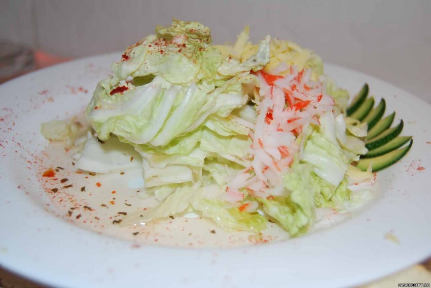 Пекинская капуста сыр крабовые палочки