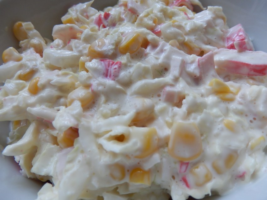 Салат с крабовым мясом без майонеза