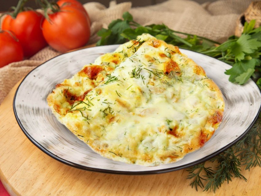 Яичница с ветчиной и сыром