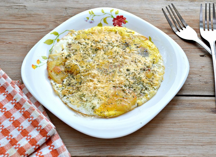 Яичница с картошкой