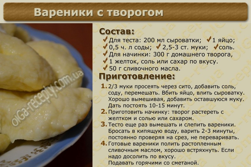 Рецепт теста для вареников