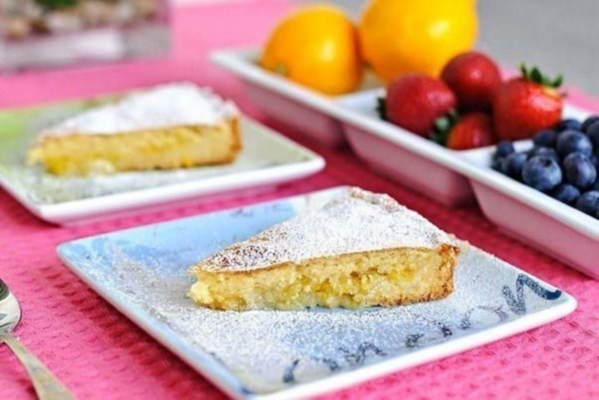 Пирог с лимоном кусок