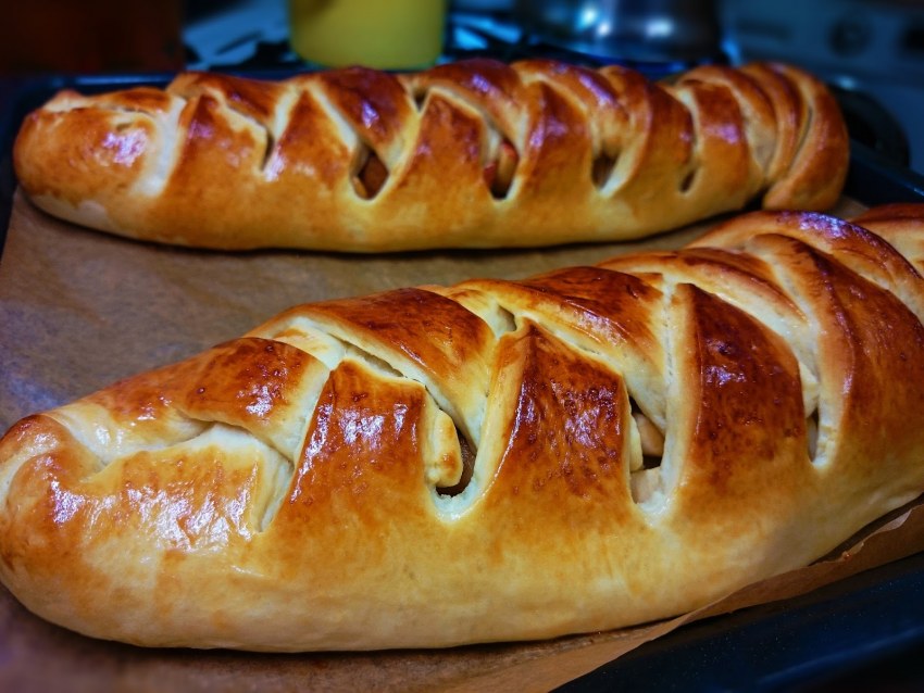 Пирог косичка с яблоками