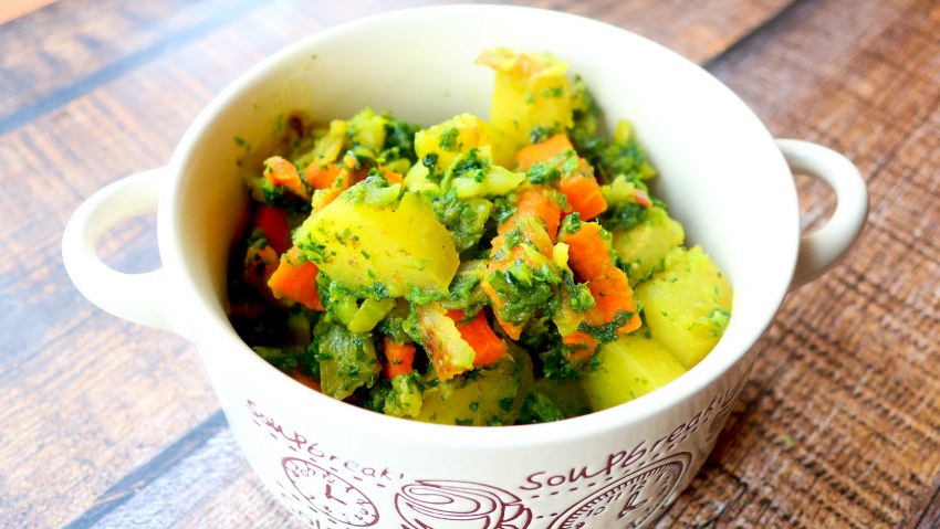 Potatoes and Brussels Sprouts
