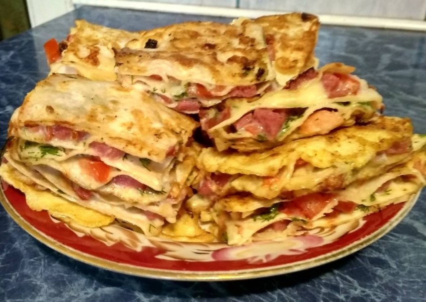 Конвертики из лаваша