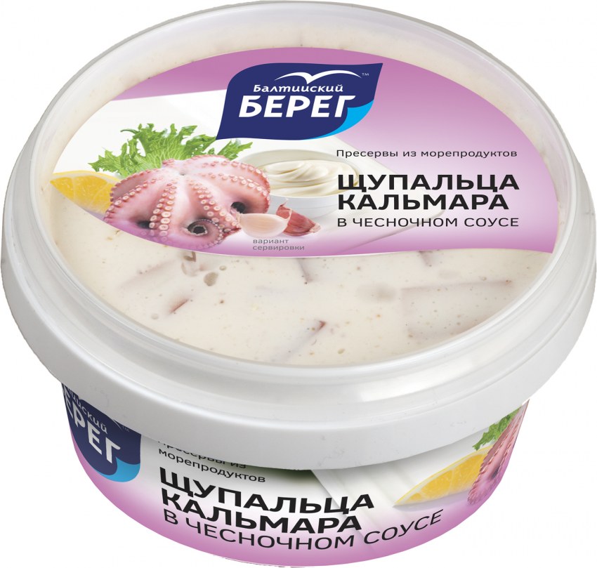 Кальмар 210г соус/чеснок Балтийский берег