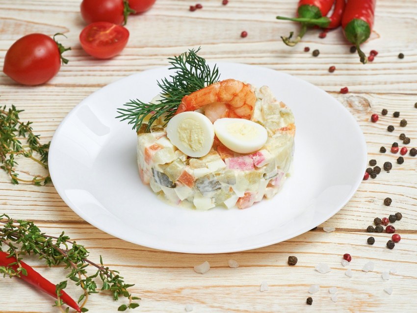 Красивая подача салатов
