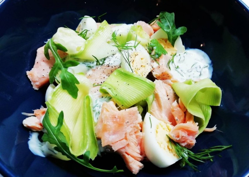 Салат с перепелиными яйцами и курицей