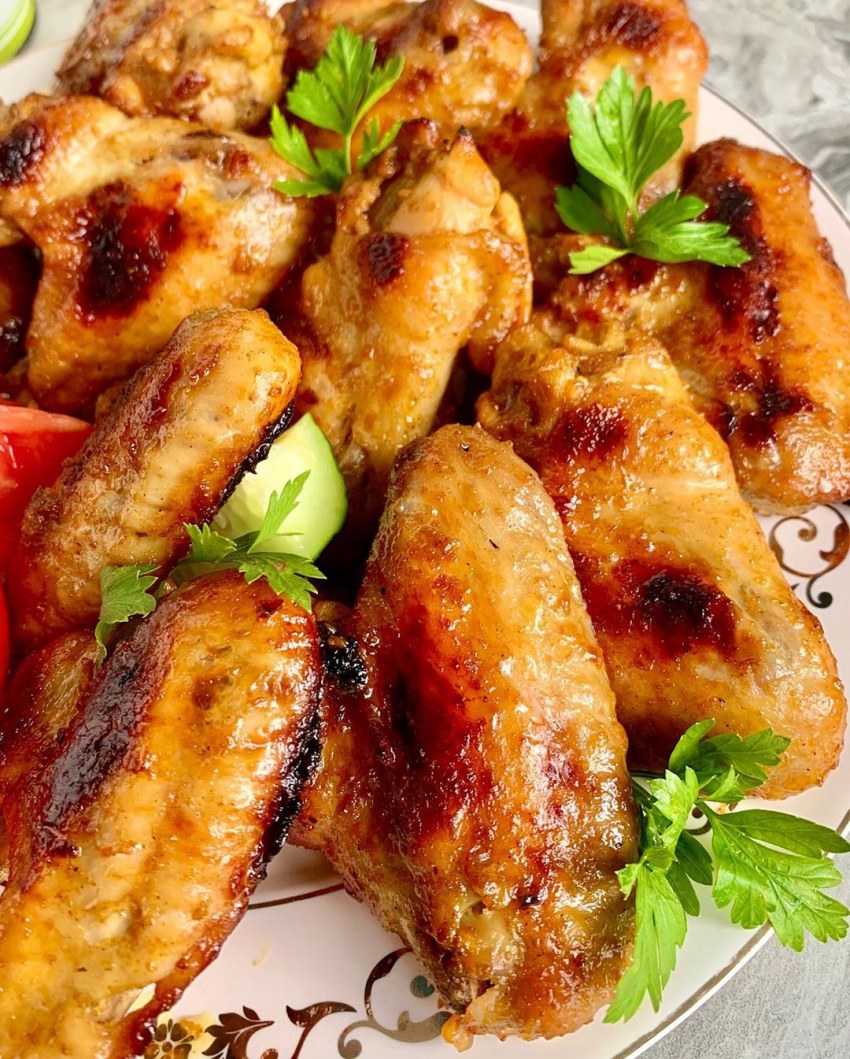 Куриные крылышки в медово-лимонном соусе