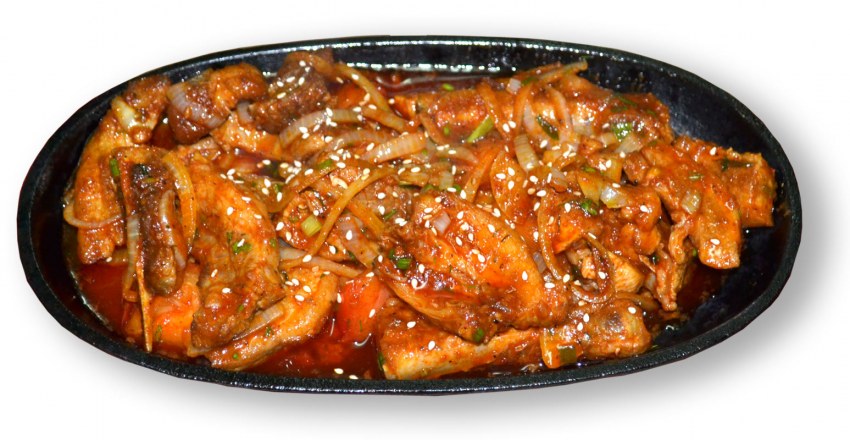 Ребрышки с овощами барбекю