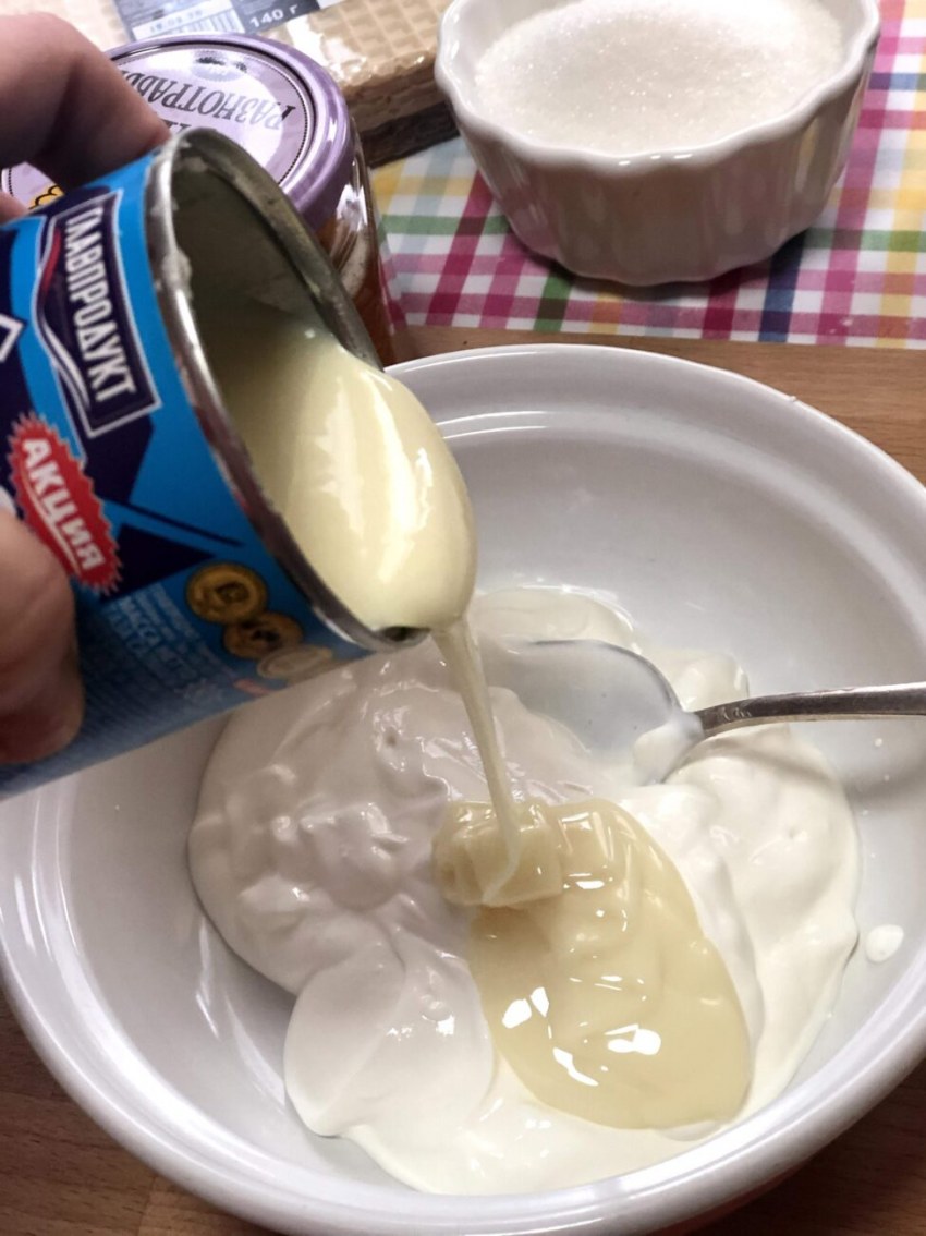 Тортик со сгущенкой и маслом
