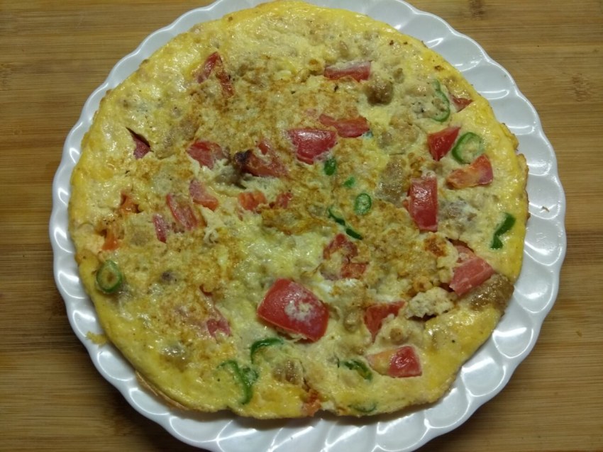 Омлет с мясным фаршем в духовке