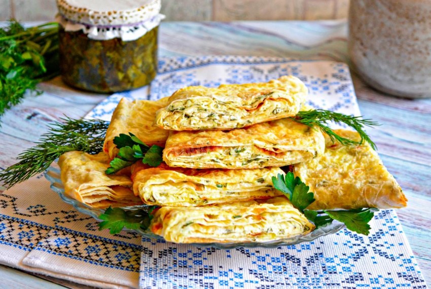 Лаваш с творогом и зеленью