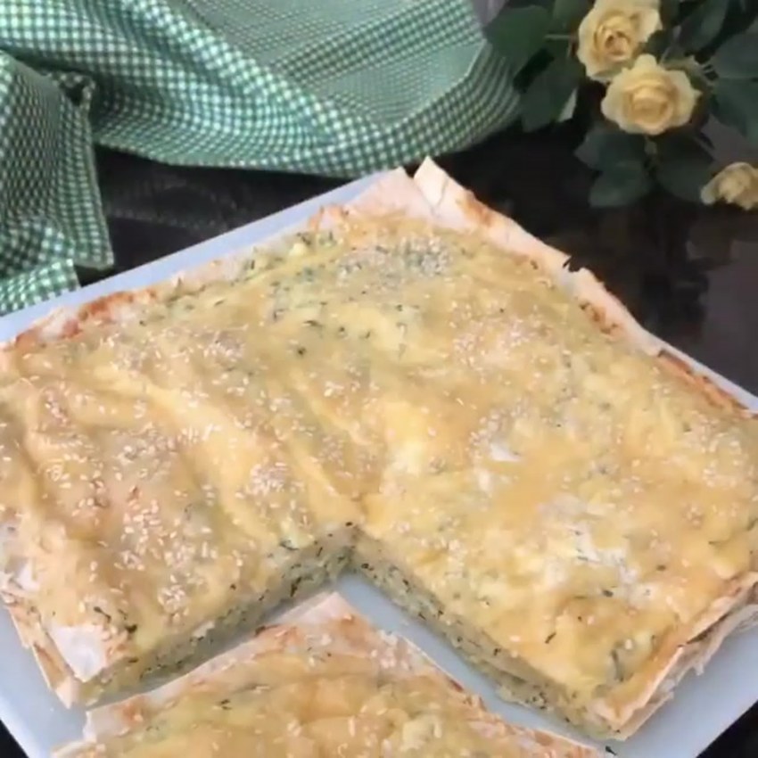 Пирог с лавашом и творогом