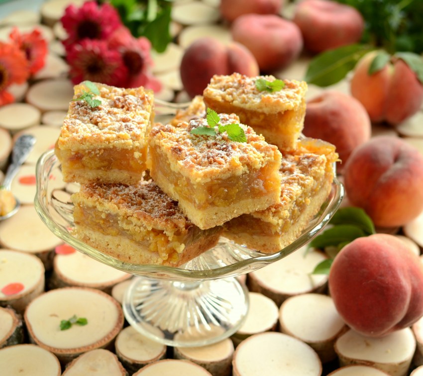 Пирог с персиками консервированными