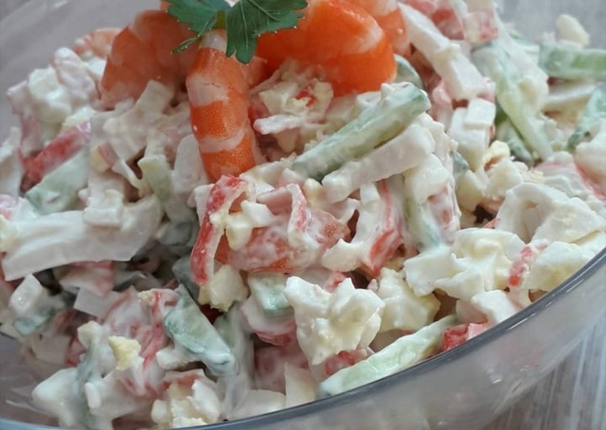 Салат сердце ангела с красной икрой