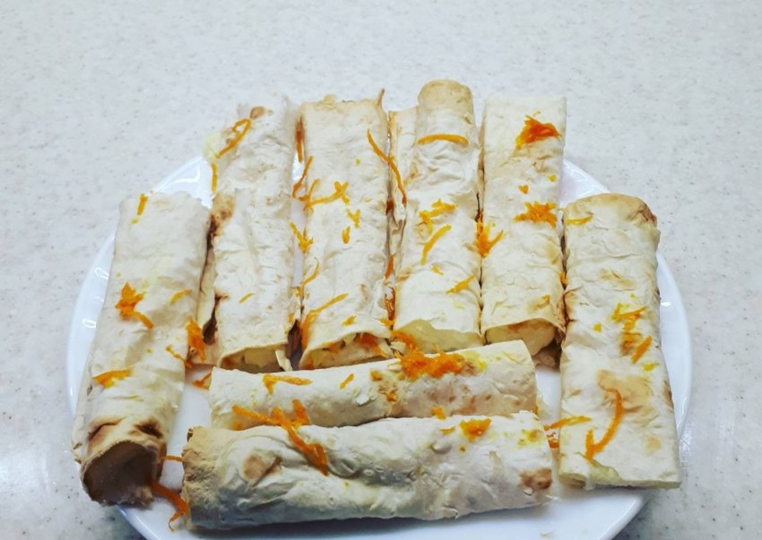 Лаваш с курицей и грибами