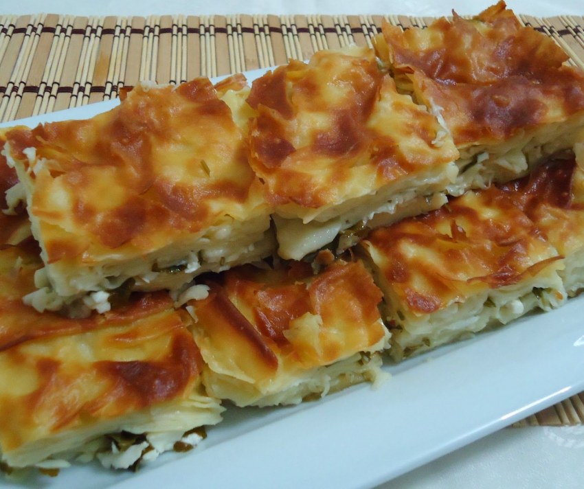 Турецкий слоёный пирог с сыром юфка