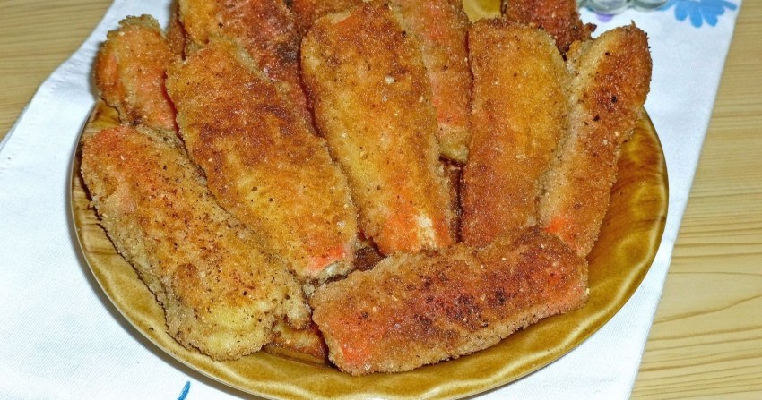 Ковьлвые палочки в кляре с сыпомм