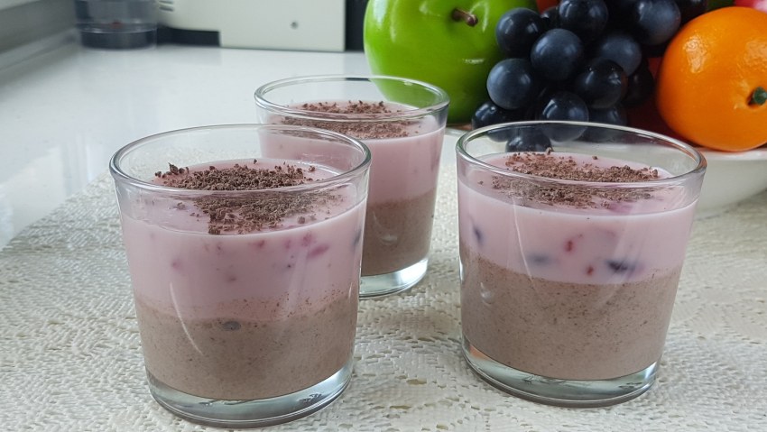 Десерт желе из ряженки