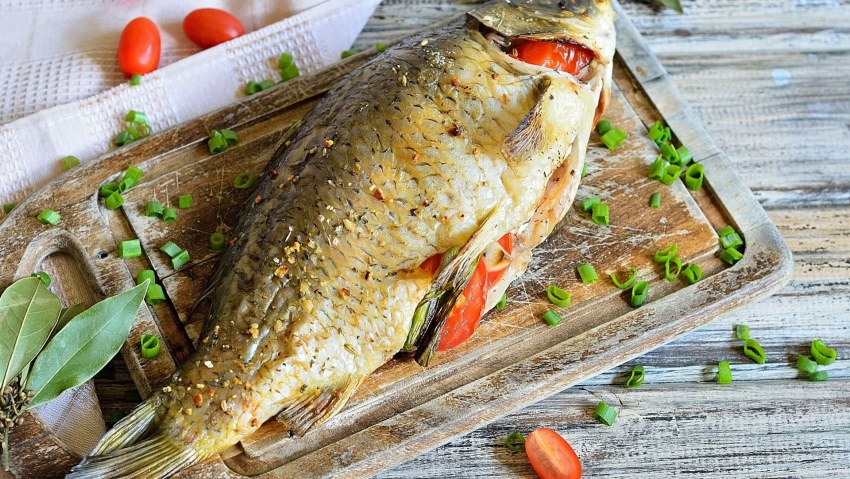 Форель фаршированная картошкой