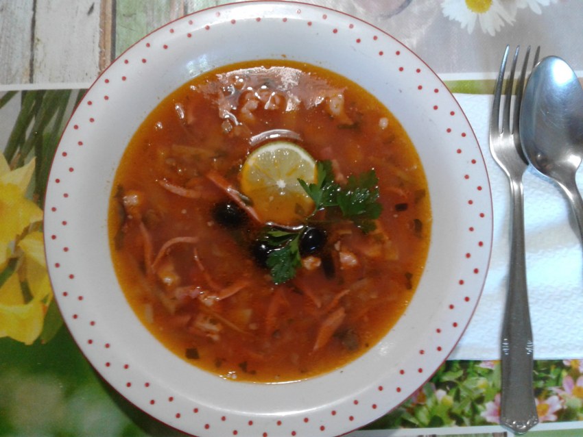 Солянка Рыбная с маслинами и каперсами.