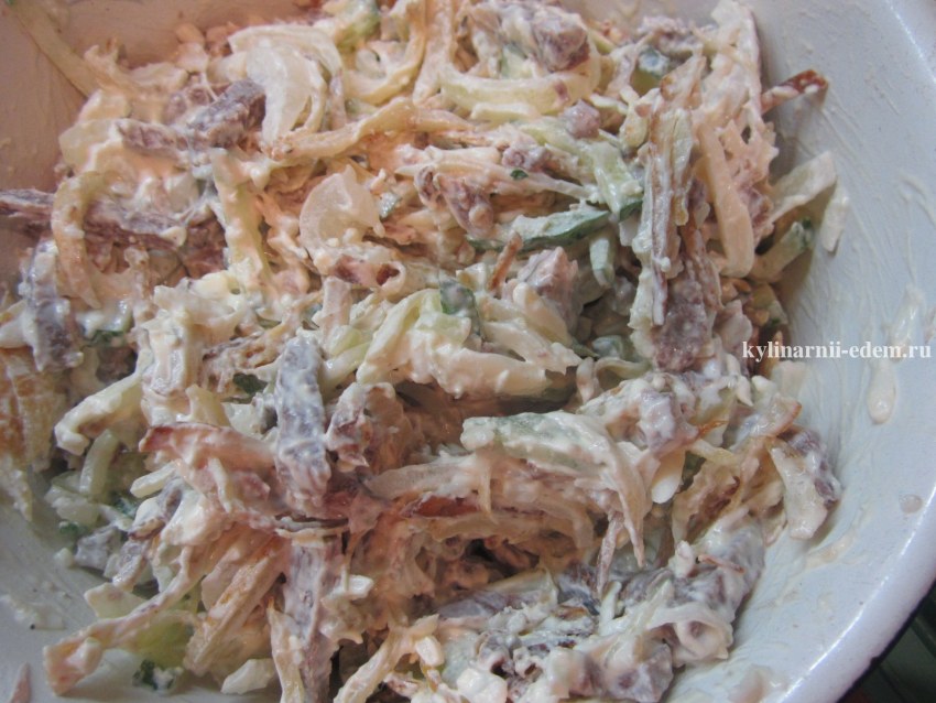 Салат Кукушкино гнездо с картошкой