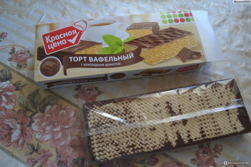 Шоколадный вафельный торт