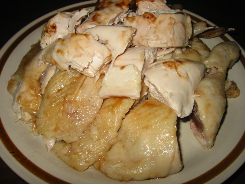 Курица отварная с гарниром