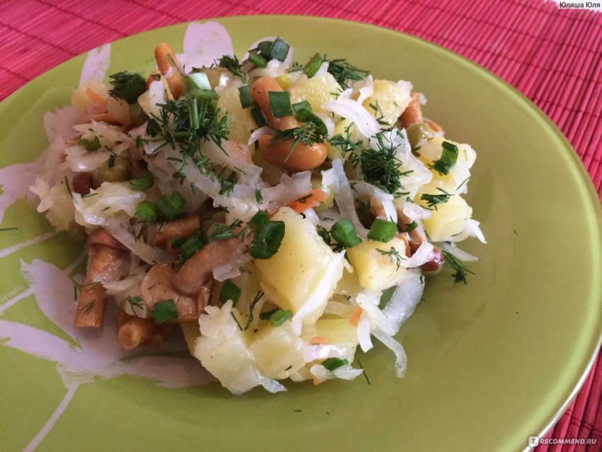 Картофельный салат с квашеной капустой