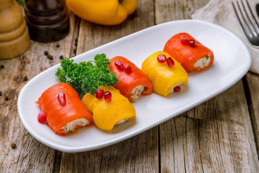Перец фаршированный грибами