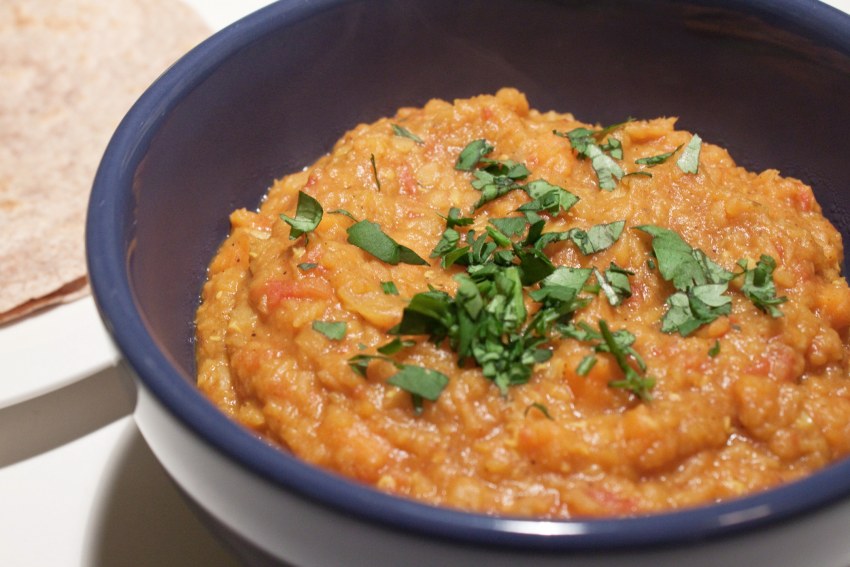 Гарнир из чечевицы с овощами