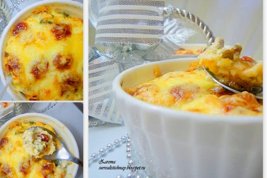 Жульен с курицей и грибами по кето